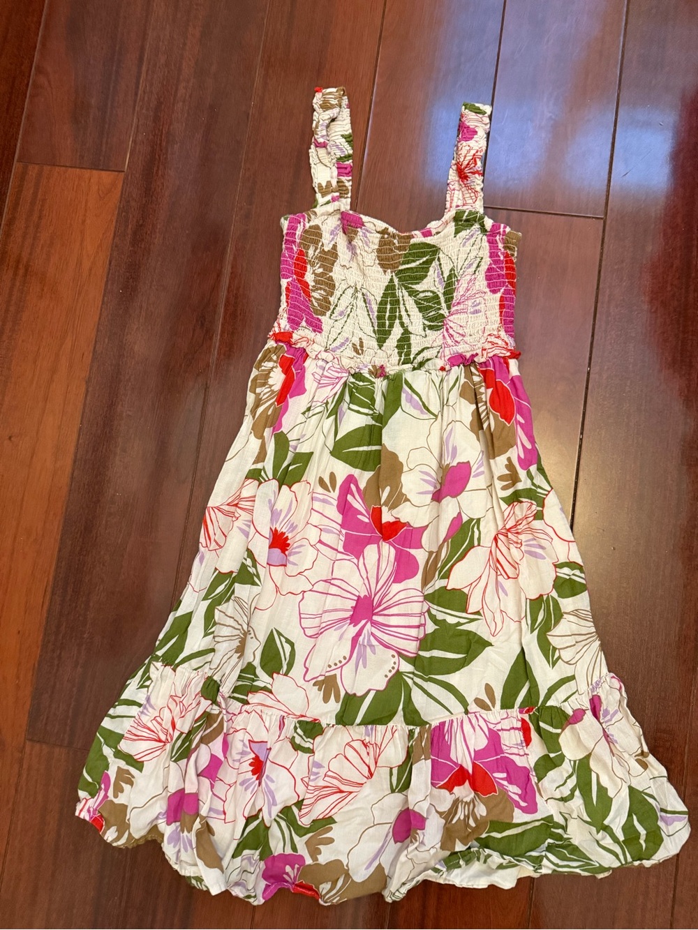 GAP Girls Floral Sundress in White, Pink & Green